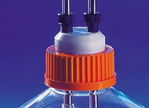 Corning® Polypropylene Caps with Stainless Steel Tubing Ports