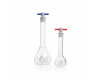 DWK Life Sciences Kimble® Kimax Volumetric Flasks, Class A, Heavy Duty, Wide Mouth with Color Coded PTFE Stopper
