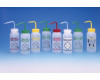 Safety Labeled Wide Mouth 2-Color Wash Bottles, Vented
