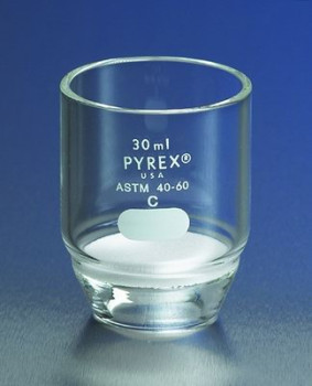 Pyrex® Gooch Low Form Crucibles with Fritted Disc