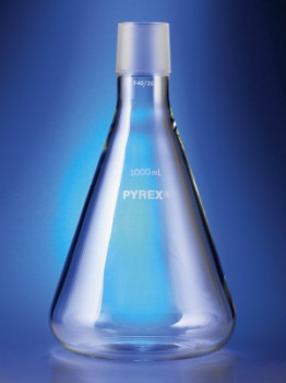 Corning® Pyrex® Erlenmeyer Flasks with 40/35 Standard Taper Joint, without Tubulation