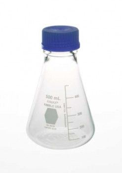 Kimax® Erlenmeyer Flasks with Large Opening, Screw Cap and Capacity Scale