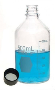 DWK Life Sciences (Kimble) Graduated Glass Media Bottles with Phenolic Rubber Lined Caps