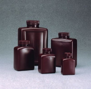 Nalgene™ Rectangular Amber HDPE Bottles