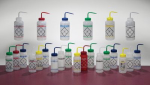 Safety Labeled Wide Mouth 2-Color Wash Bottles