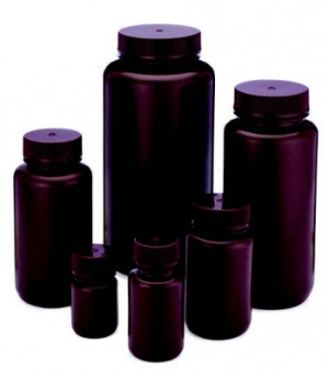 Amber High-Density Polyethythene (HDPE) Wide Mouth Bottles