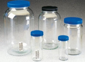 Wide-Mouth Tall-Profile Clear Glass Jars with Closure