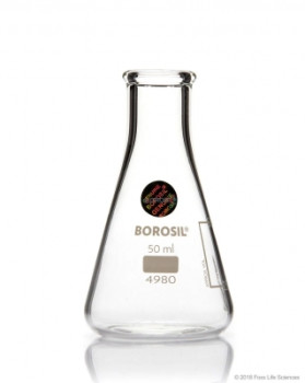 Borosil® Erlenmeyer Narrow Mouth Conical Erlenmeyer Flasks with Interchangeable Glass Stopper